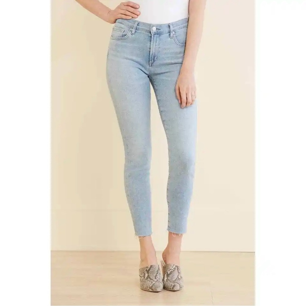 Agolde Sophie Crop Light Blue Wash High Rise Skinny Jeans Size 28